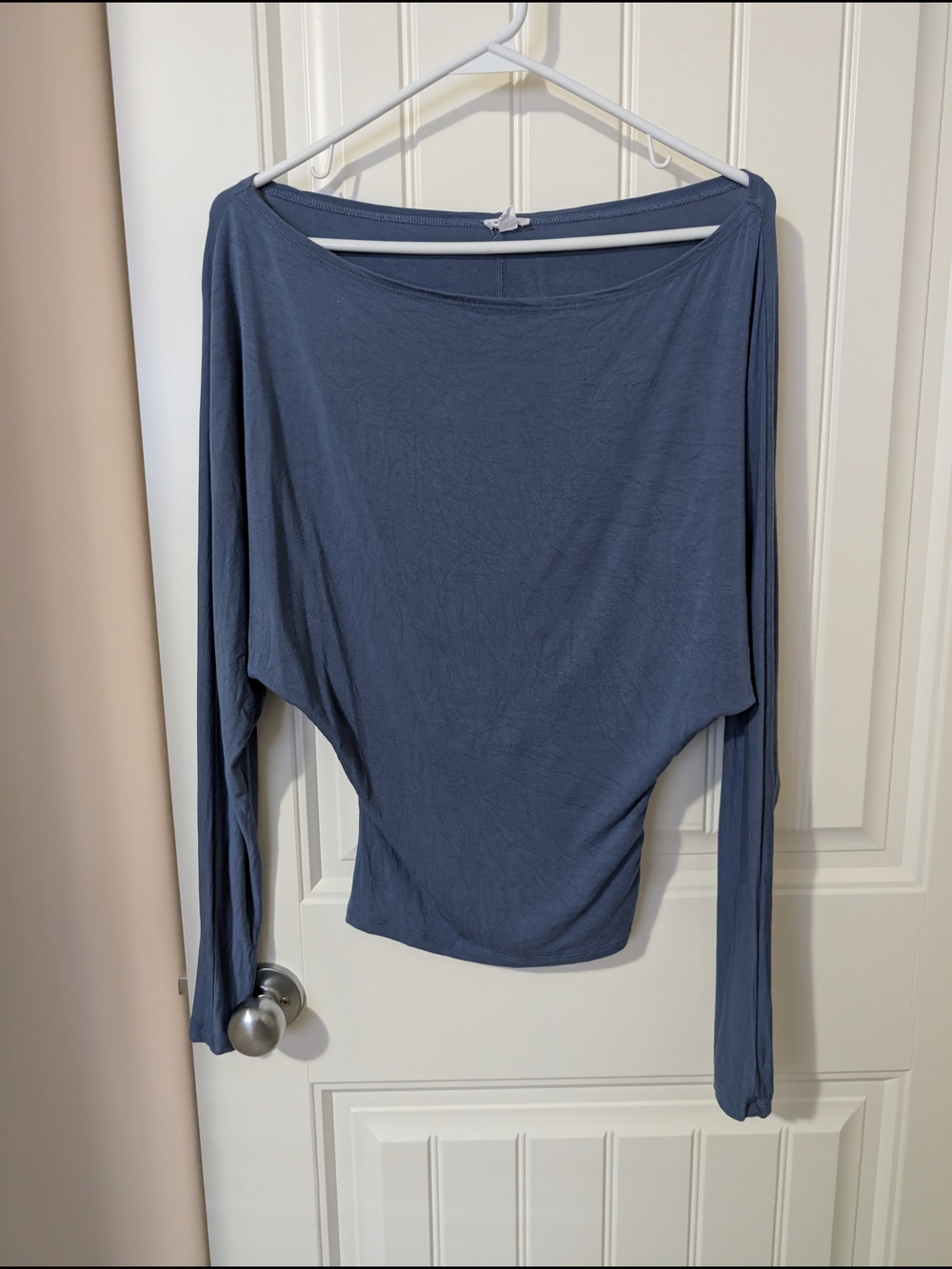 Garage Slate Blue Long-Sleeve Boatneck Top